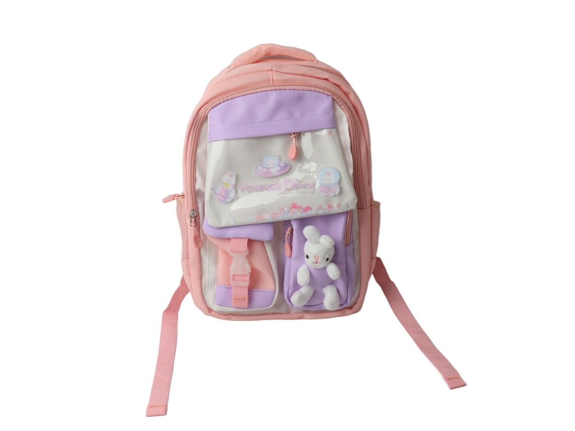 Mochila Para Crianças, Macia, Confortável, Multicamada, De Tecido Oxford, De Grande Capacidade, Para A Escola, Cor Rosa