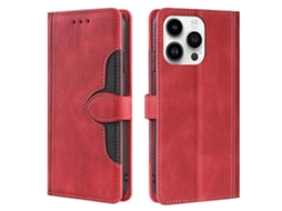 Capa Para Iphone 15 Pro Max Pele Sintética Vermelho