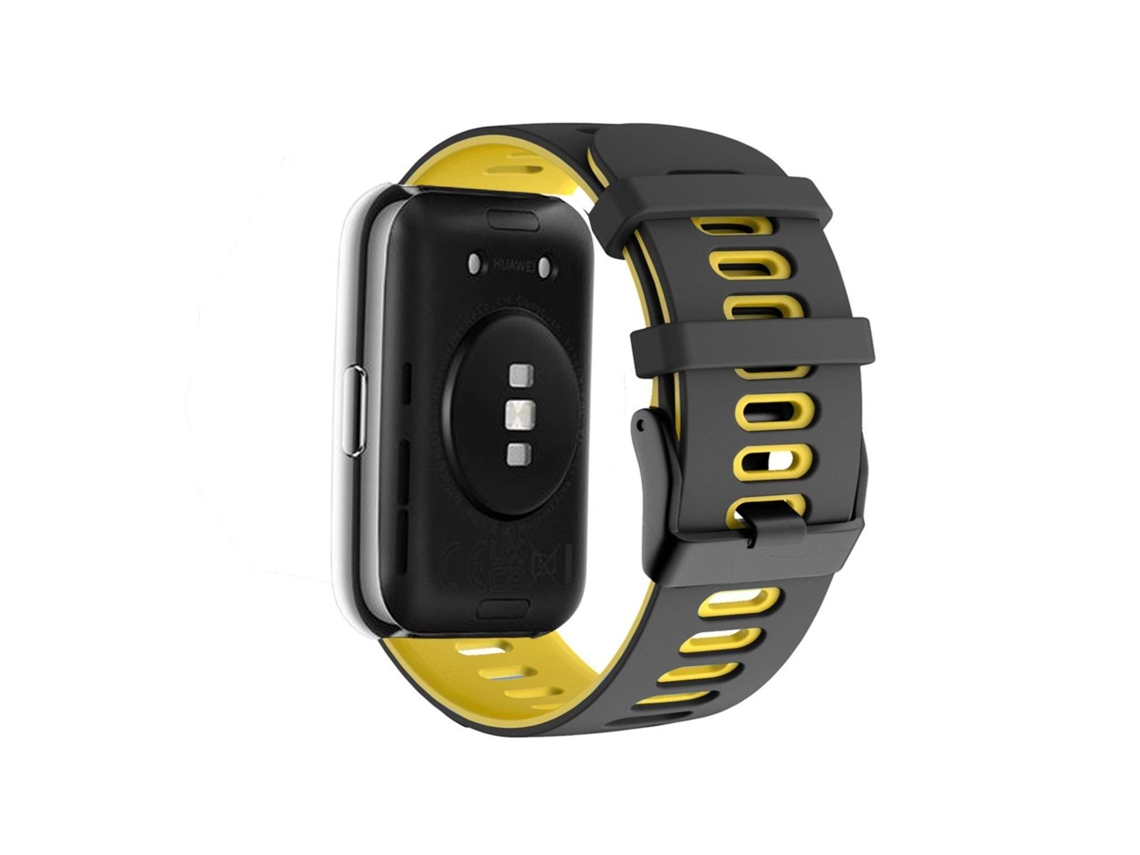 Bracelete Pioneer para Huawei Watch Fit 2 Preto e Amarelo