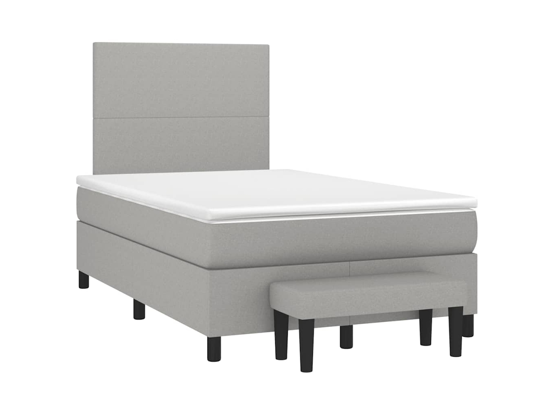 Box Spring Bed, Box Spring Beds Vidaxl Cinzeto Tecido (120 X 190 Cm)