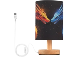 Abajur De Cabeceira Em Forma Dragão Com Porta Usb, Sem Necessidade De Lâmpada, Luz Led Quente Para Quarto, Sala De Estar