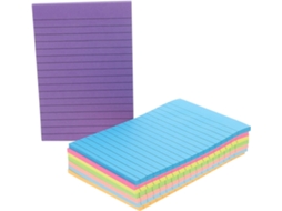 Bloco de notas adesivas multiuso com linhas, em diversas cores, para casa, escritório e escola.