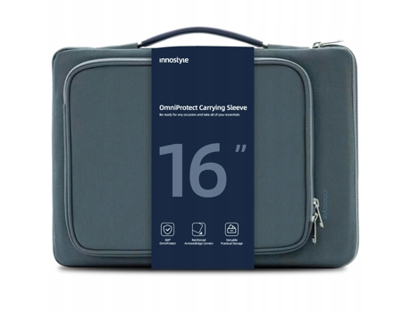 Bolsa para laptop Innostyle de 15,6 e 16 polegadas, à prova d'água, Omniprotect, cinza