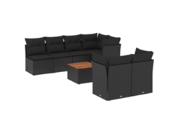 Garden Sofa Set, Garden Sofa Sets Vidaxl Preto Rattan / Vime (n/a)