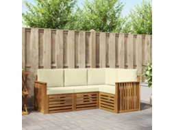 Vidaxl Conjunto De Sofás Para Exterior 4 Unid. Natural E Creme