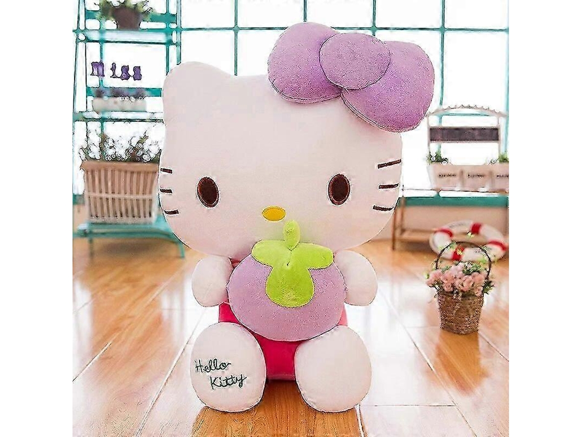 Pelúcia Hello Kitty Com Fruta Roxa, 50cm, Kawaii