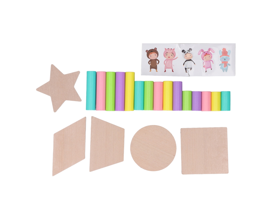 Ats juego de Apilar Torre de Madera Bloques Montessori Educatsivos Juego de Mesa Infantil
