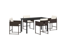 Maison Exclusive - Conjunto De Jantar Para Jardim 5 Pcs Castanho Vime Pe