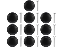Conjunto De 10 Puxadores Gaveta Fomiyes Em Aço Inoxidável Preto, Estilo Cogumelo, Com Parafusos Inclusos, Para Uso