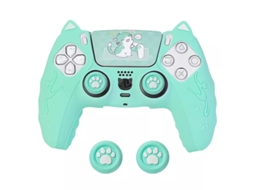 Capa Comando Para Ps5, Capa Protetora De Silicone Com Desenho Animado E Capa Para Joystick E Adesivo (verde) Cuich