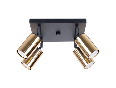 Luminárias de Teto Winx de Aço Ouro Preto 19X25X25Cm SOLLUX LIGHTING