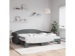 Vidaxl Sofá cama C/ Gavetão e Colchões 90x200cm Tecido Cinzento escuro