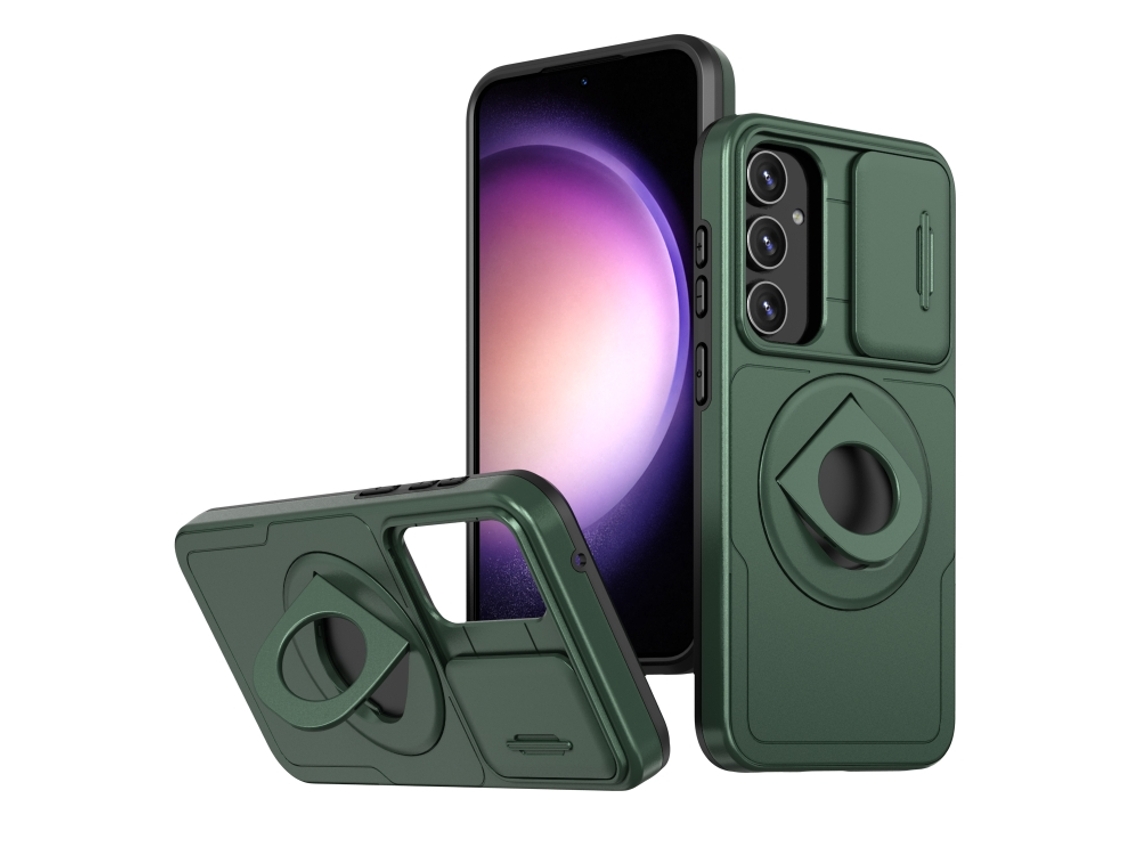 Capa Zruxe Compativel Com Samsung Galaxy S24 5g (camshield - Magsafe - Ring Holder - Verde Escuro)