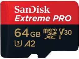 Cartão de Memória Micro SDXC SANDISK Extreme PRO (64 GB - 200 MB/s - Classe 3)