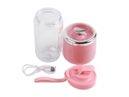 HURRISE Liquidificador Portátil Liquidificador Portátil 300 Ml 6 Lâminas 22000 Rpm 1200 Eletrodomésticos Extrator Rosa 6 Lâminas Tampa