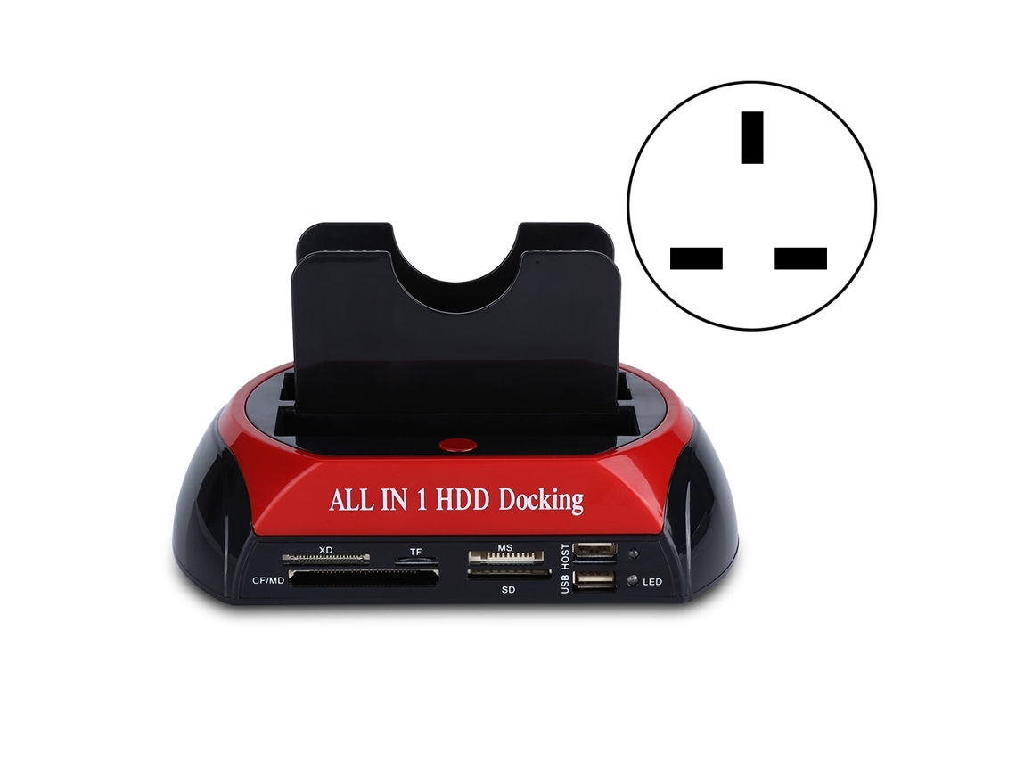 Dock Station Para Discos Rígidos Sata/ide De 2, 5/3, 5 Polegadas, Com Hub Usb 2.0.