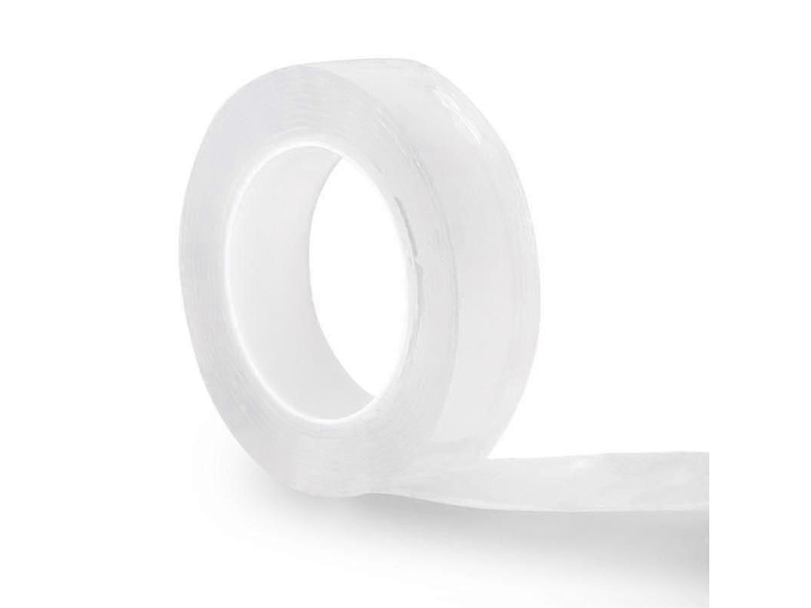 Fita Nano Dupla Face Transparente, Reutilizável e Impermeável, de 1/2/5m, Lavável e Ideal para Cozinha e Banheiro. GOKOCO