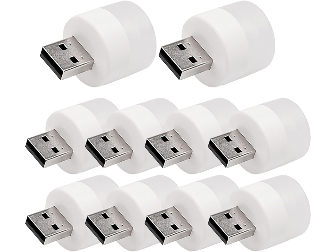 Lâmpada Usb Genérica, Pacote Com 10 Unidades Luminária De Leitura Usb, Prática E Portátil, Redonda, Para Computador