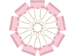Clips metálicos rosa Ibasenice (9 unidades) para pastas de escritório, práticos e decorativos para organizar papéis e anotações.