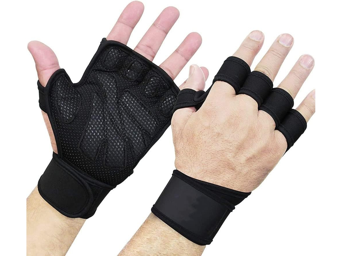 1par De Luvas Esportivas Para Treinamento Funcional Com Suporte Os Punhos, Levantamento De Peso E Fitness, Em Silicone