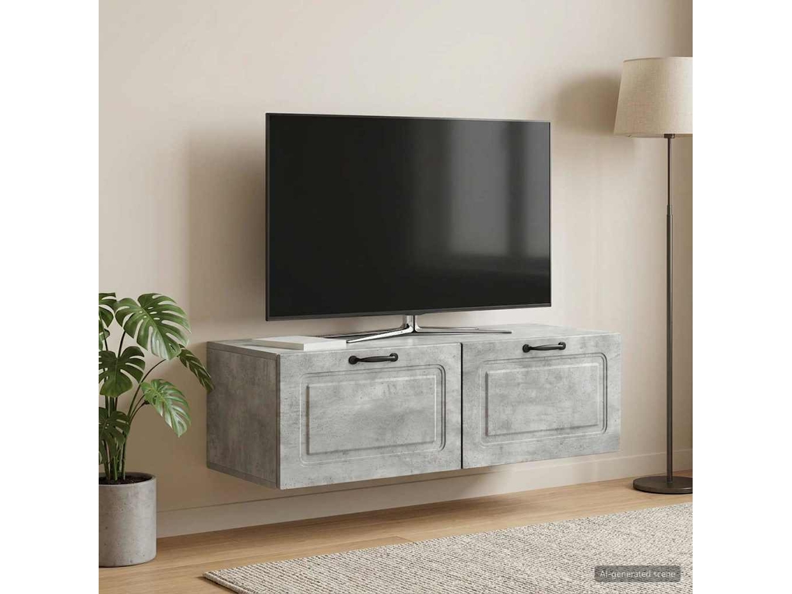 Vidaxl Gabinete De Tv De Parede Cinzento Cimento 98 X 41 X 30 Cm