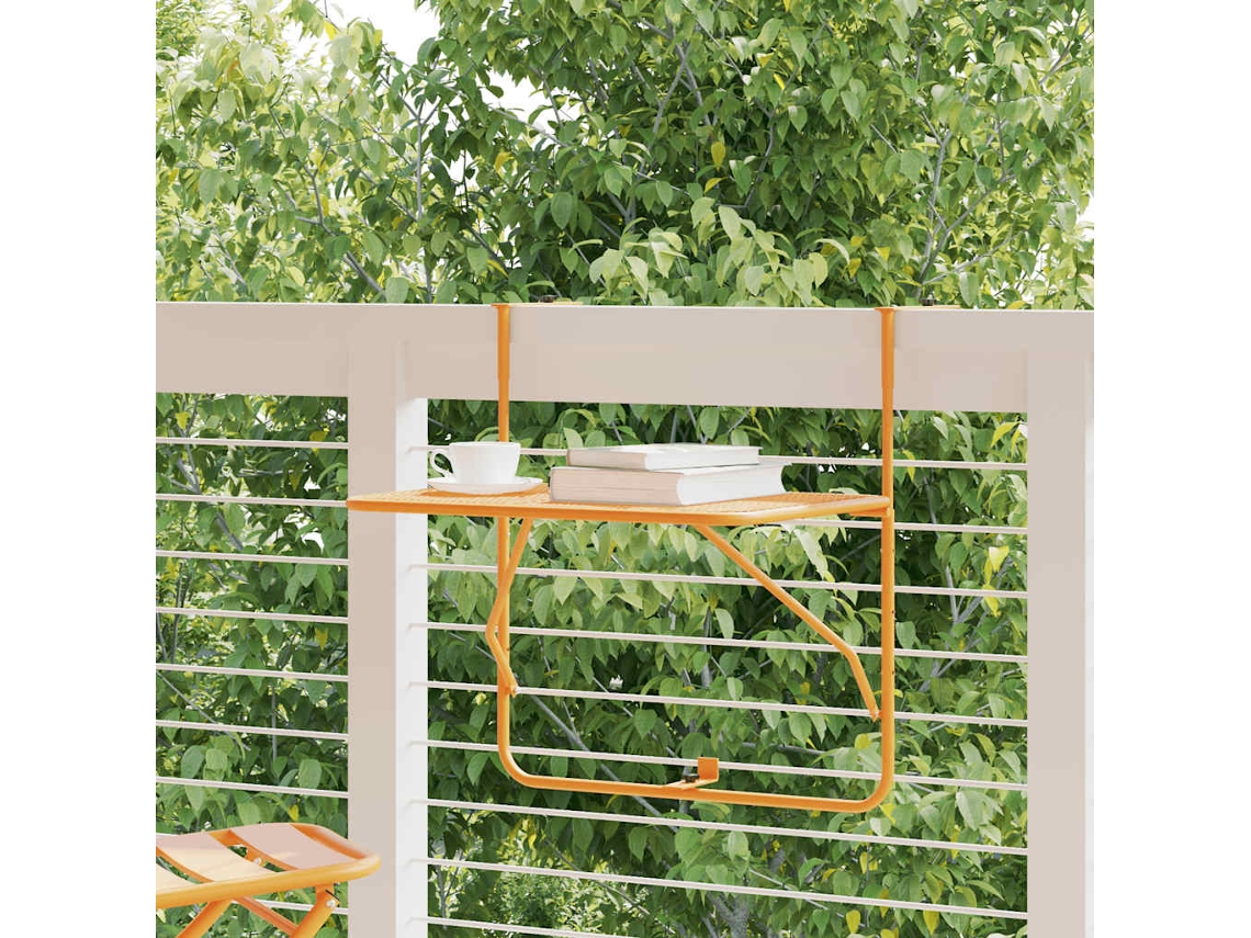 Vidaxl Mesa Para Varanda 60x40 Cm Aço Amarelo