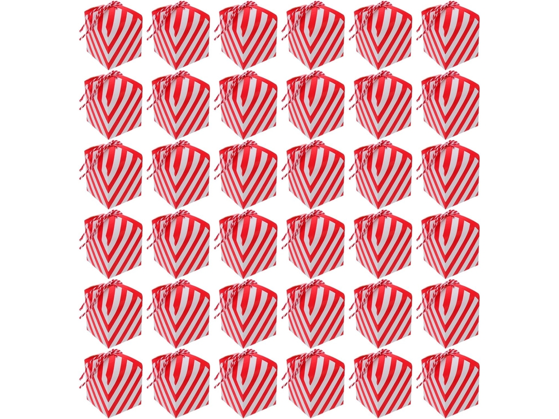 48 Caixas De Papel Vermelhas Para Guardar E Embrulhar Doces, Elegantes E Românticas Para Festas Chás De Panela