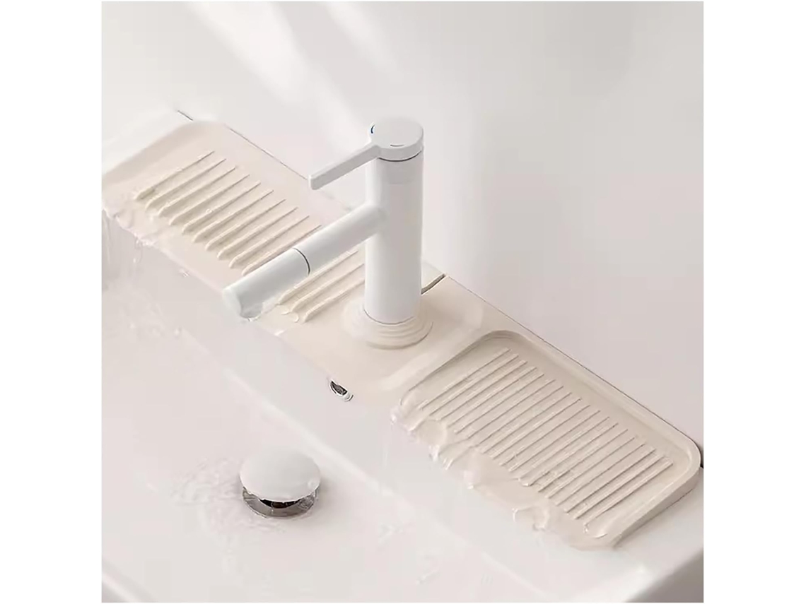 Tapete Para Pia De Cozinha, Tapete Com Ralo Inclinado Para Torneira, Protetor Contra Respingos Recortável, 61cm 24 Polegadas