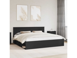 Vidaxl Estrutura da Cama Preto 200 X 200 Cm Madeira de Pinheiro Sólida