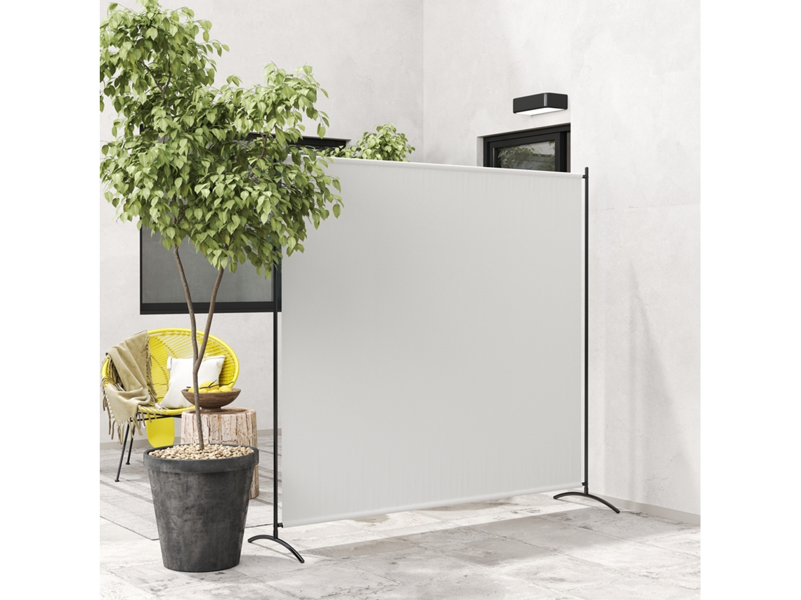 Biombo Exterior com Painel Único, Separador de Ambiente de 180h Cm com Proteção Uv30+, Bege