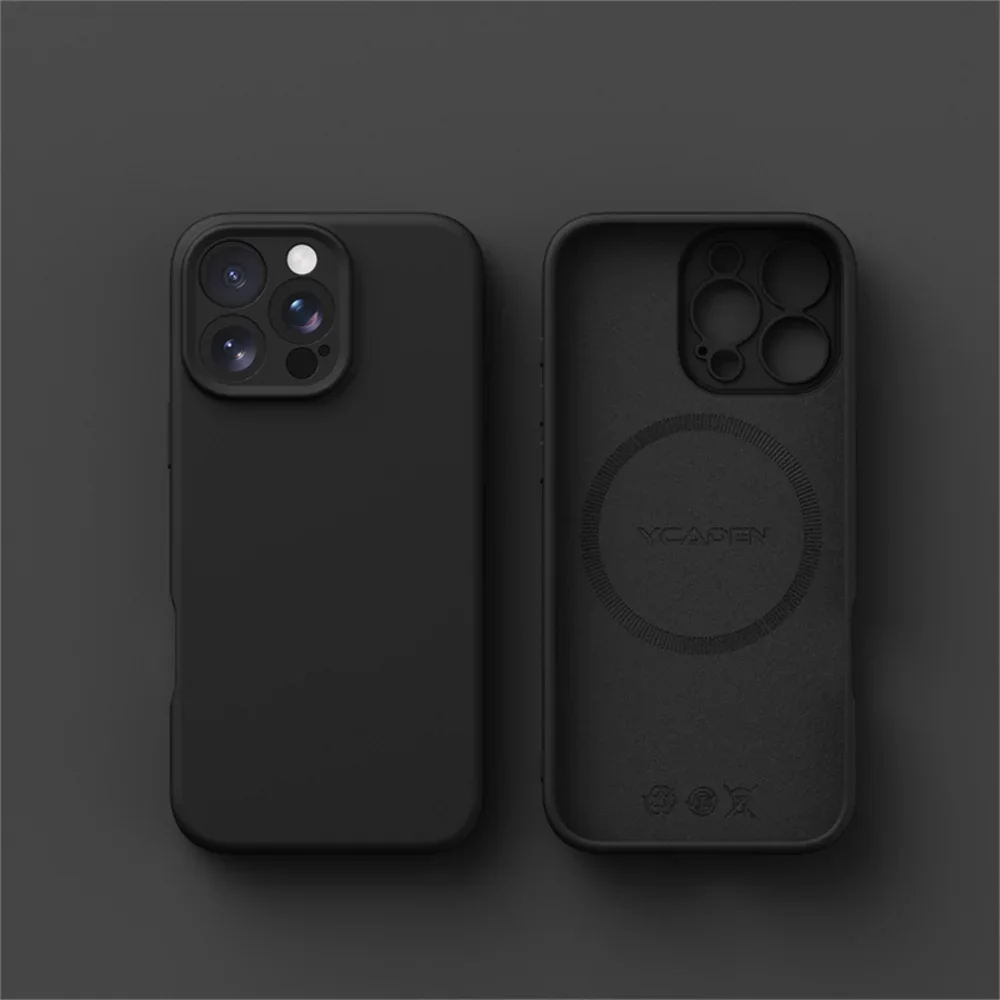 Capa Para Iphone 14 Preta Com Carregamento Sem Fio, Feita De Silicone Líquido, Lisa E Com Encaixe Perfeito.