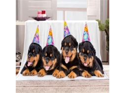 Manta de Flanela Fansu Estampa 3d Cachorro Colcha Microfibra Macia e Fofa para o Inverno Ideal Cama Ou Sofá Ad