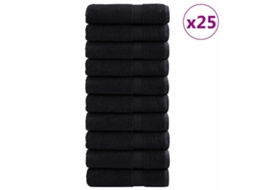 Conjunto 25 Toalha De Banheiro Vidaxl Preto Algodão (70 X 140 Cm)