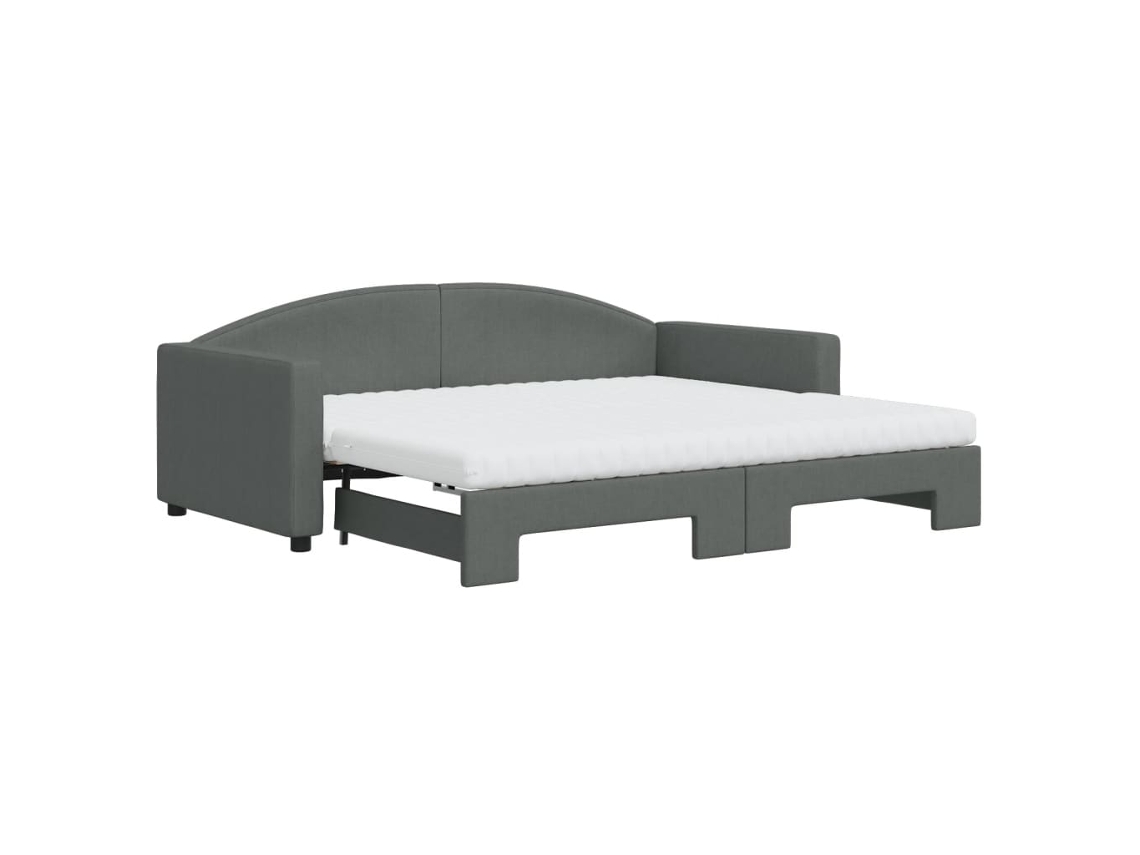 Sofá cama com Gavetão e Colchões 90x190cm Tecido Cinzento escuro MAISON EXCLUSIVE