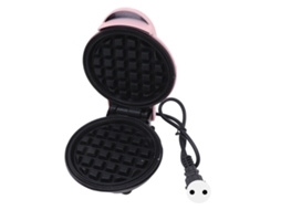 Máquina de Waffles Mini Antiaderente Multifuncional para Café da Manhã com Plugue Eu 220v Rosa