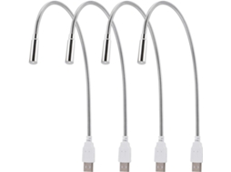 Conjunto De 4 Luzes Teclado Led Usb, Design Flexível Com Haste De Metal, Proteção Para Os Olhos, Luz Usb Para Leitura E