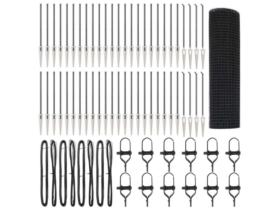 Conjunto 1 Painéis De Cerca Vidaxl Cinzento Aço (100 X 0,5 M)