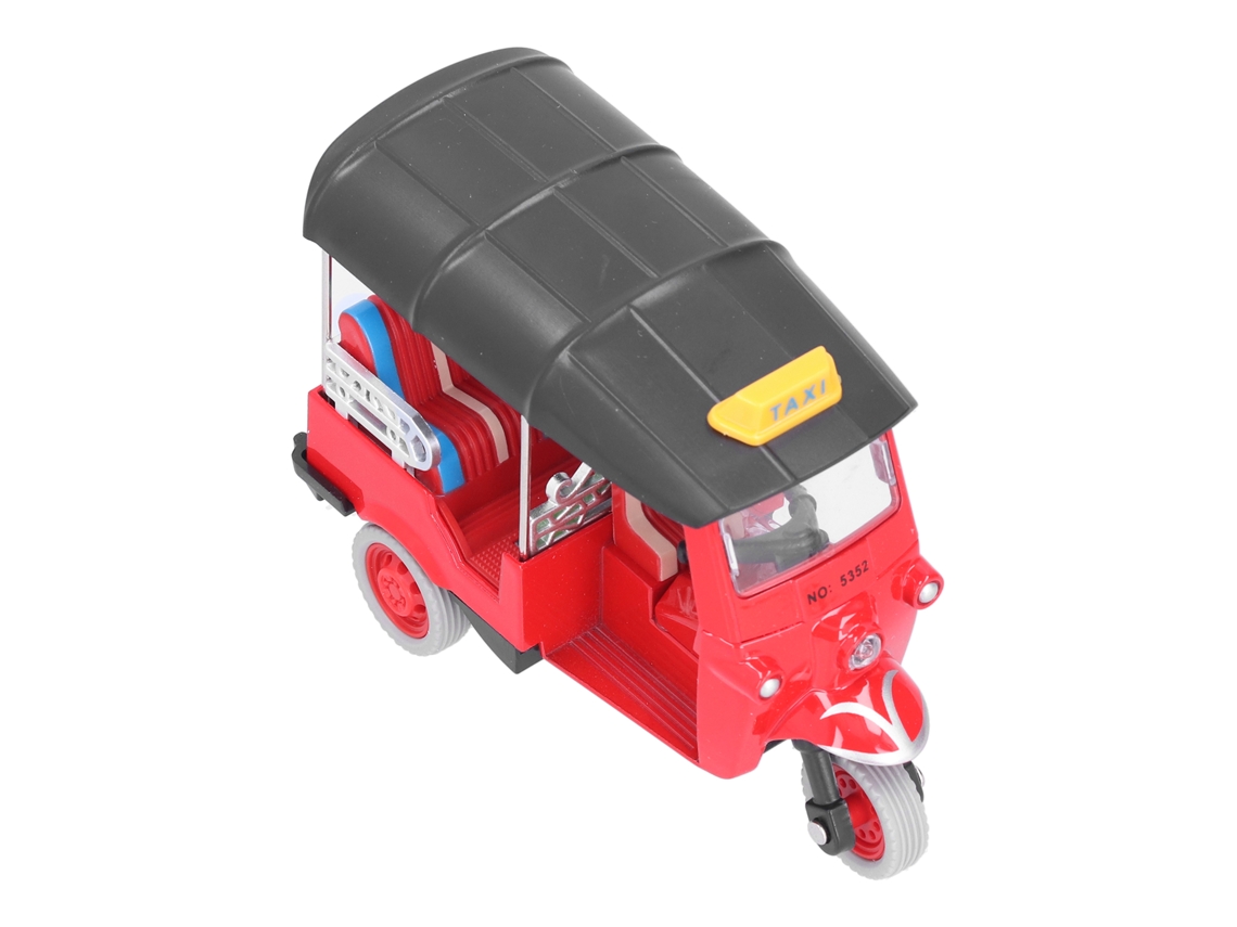 Primerox brinquedo de Carro Triciclo Tailandês Tuk Tuk Simulação Liga Retorno por Tração Vermelho