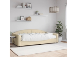 Vidaxl Sofá cama com Colchão 100x200 Cm Tecido Cor Creme