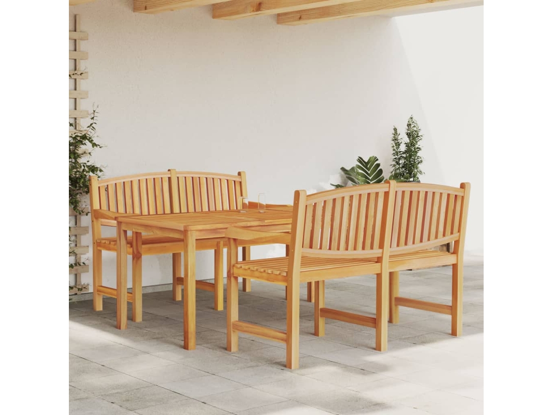 Pcs Conjunto De Jantar Para Jardim Madeira De Teca Maciça Dkd Home Decor