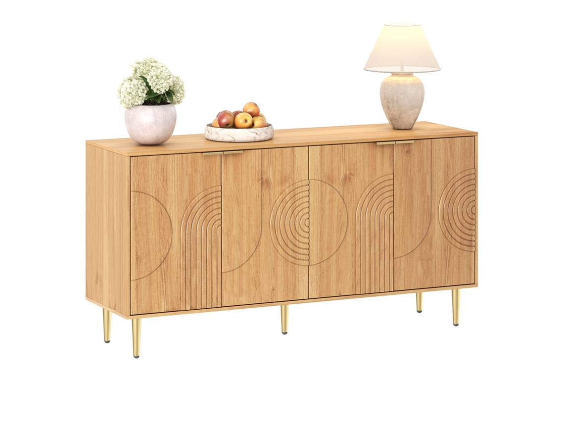 Cômoda Moderna E Simples, Buffet Com 140l X 40p X 72a (cm), Armário Lateral Para Sala De Estar.