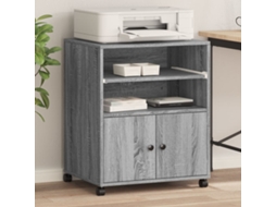 Vidaxl Suporte Para Impressora Com Rodas 60x48x74 Cm Cinzento Sonoma