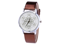 Reloj De Cuarzo Unisex Con Correa De Cuero Pu Geométrico Zhoulianfa T444-yx (café)