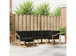 Vidaxl Conjunto De Sofás Para Exterior 6 Pcs Branco E Preto