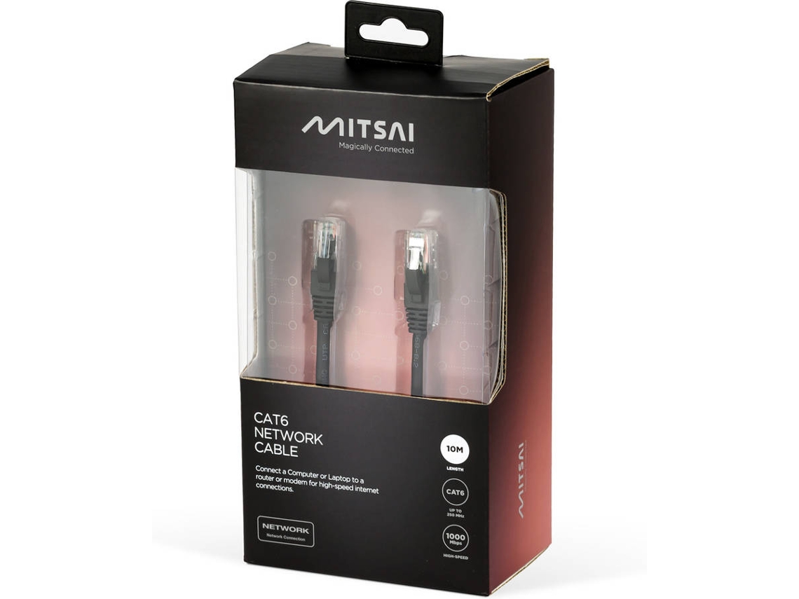 Cabo de Rede MITSAI (RJ45 - 10m - Preto)