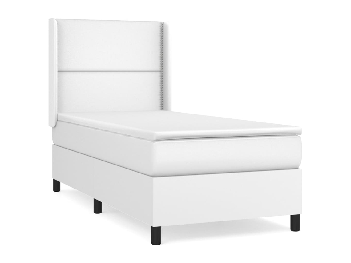 Box Spring Bed, Box Spring Beds Vidaxl Branco Couro Artificial (100 X 200 Cm)