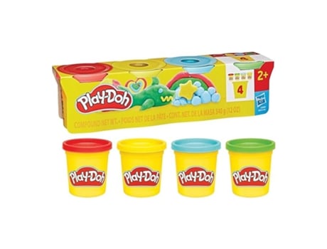 Play Doh Pack 4 Colores Clásicos Botes 85g G0688 Hasbrop25