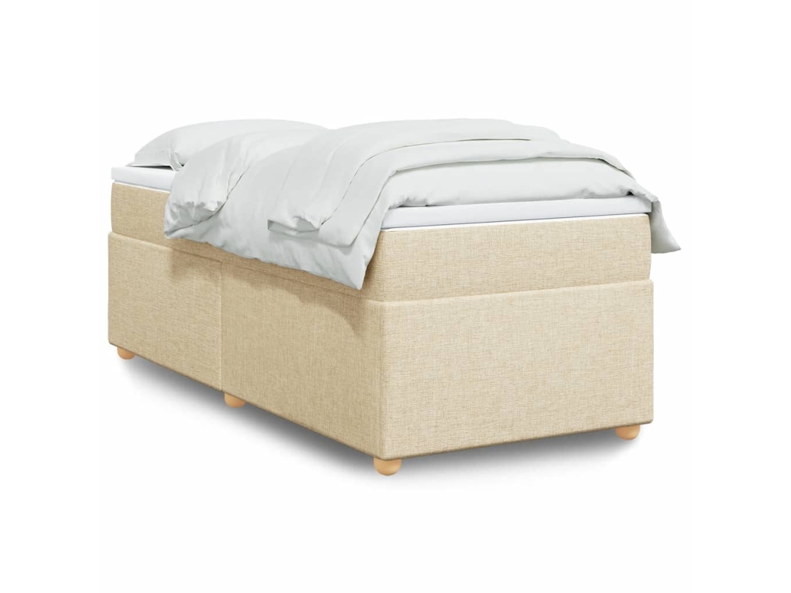 Vidaxl Cama Com Molas/colchão 80x200 Cm Tecido Cor Crème