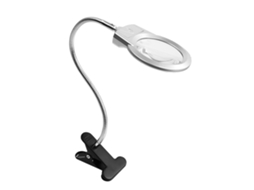 Lupa Flexível Com Pinça E Luz Led Brilha Para Leitura E Ponto De Cruz Mesa Mãos Livres