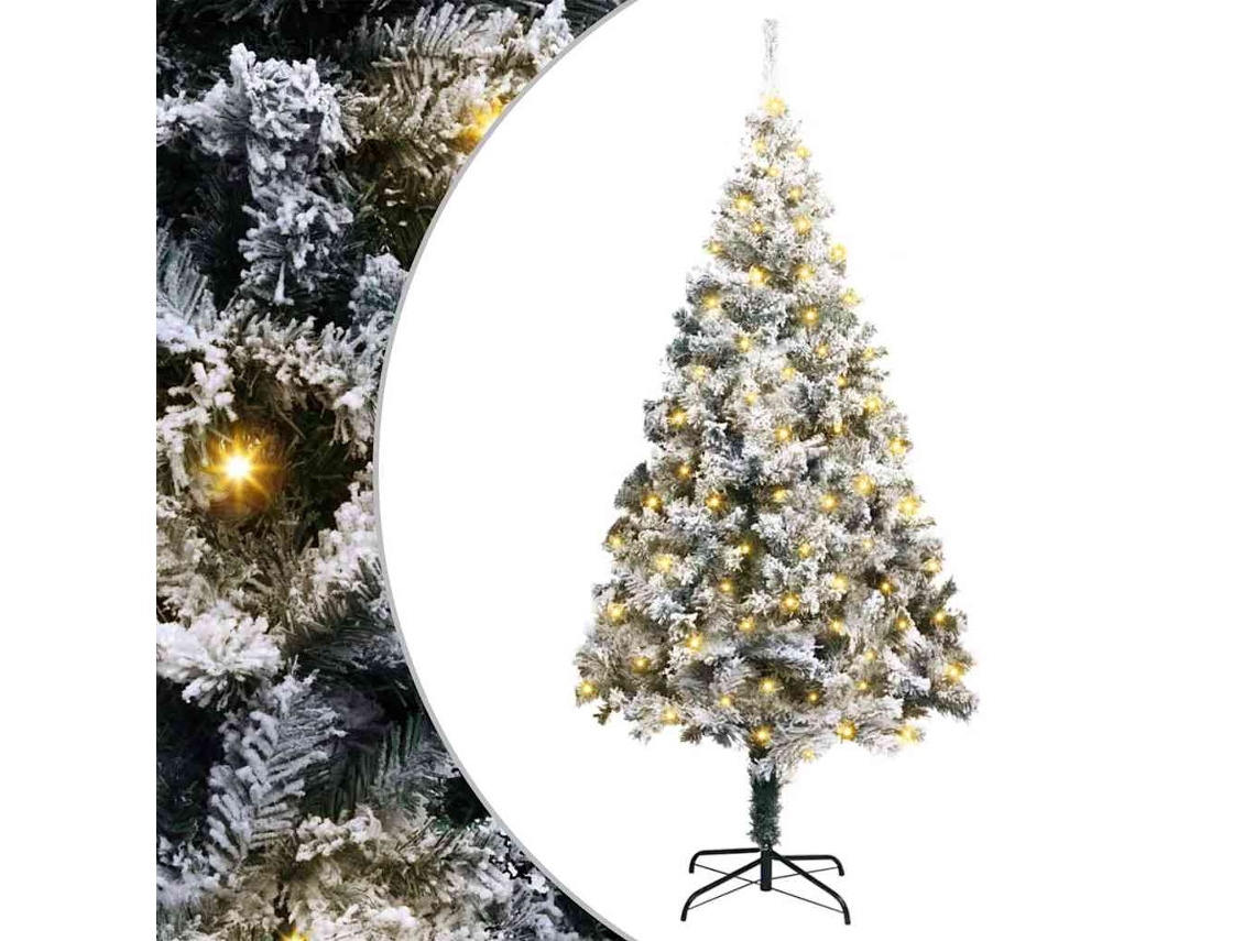 Vidaxl Árvore De Natal Artificial Branco 180 Cm Pvc, Aço E Plástico